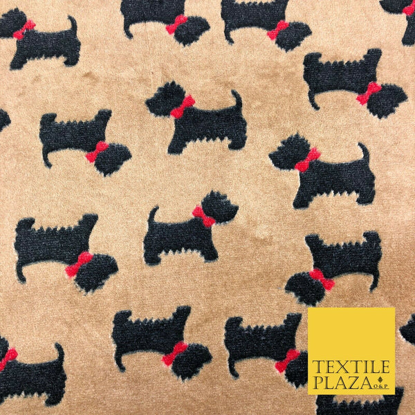 Cute Scottie Dog Terrier Bow SUPER SOFT Printed Cuddle Fleece Fabric B –  Textile Plaza