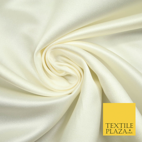 VANILLA Luxury Plain Smooth Matt Duchess Satin Fabric Material