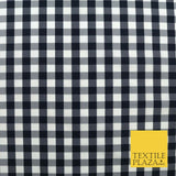 High Quality Ink Navy Blue Gingham Check TAFFETA SILK Fabric - Dress Craft 1528