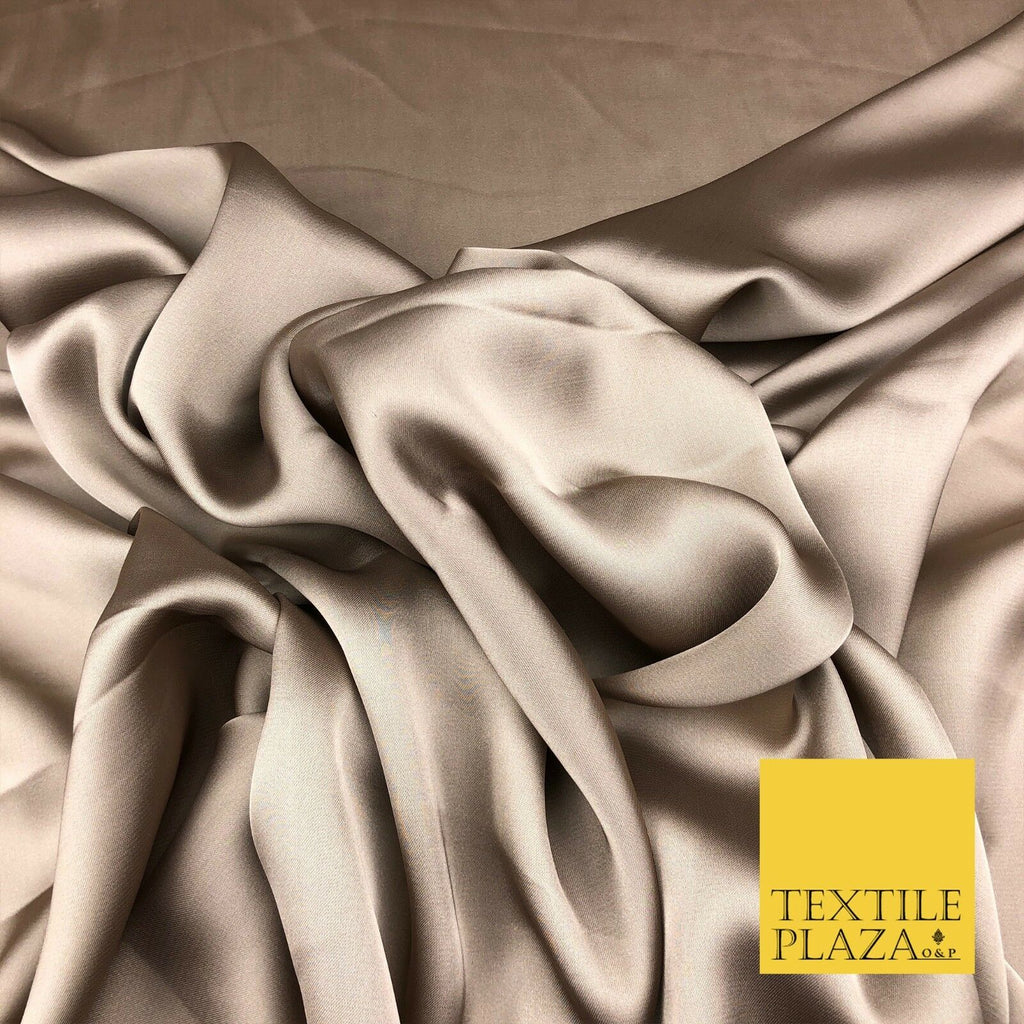 TAUPE Fine Silky Sateen Georgette Dress Fabric Draping Lining 55" O1150