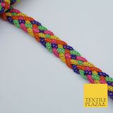 Multicolour Rainbow Rope Plait Trimming Border Ribbon Indian Ethnic Edging X296