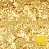 Luxury Embroidered Ornate Pearl Gold Speckle Net Dress Fabric Wedding Fancy