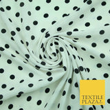 White Black Navy Blue 1cm Spot Polka Dot Silky Polyester Crepe Dress Fabric