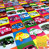 Vintage VW Beetle Colourful Retro PVC VINYL Tablecloth Oilcloth Wipe Clean 1261