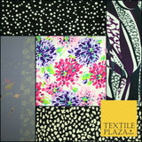 Spotted Animal Leopard Abstract Flower Printed Crepe Polyester Dress Fabric 58"