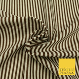 Brown Pinstriped Printed POLYCOTTON CANVAS Dress Fabric Craft Bags 60" Wide 1643