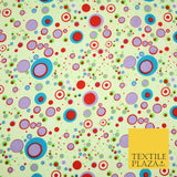 Cream Colourful Circles Dots Dotted Printed Crepe Polyester Dress Fabric 2734