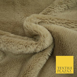 High Quality Luxury Soft TAN BEIGE Suede Backed Short Pile Faux Fur Fabric 2303