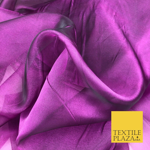 PURPLE Two Tone Crystal Organza Bridal Wedding Dance Dress Veil Fabric 60" 1000