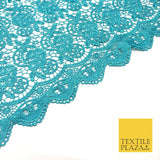 TURQUOISE BLUE Premium Guipure Intricate Lace Dress Fabric Wedding Bridal 856