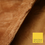 Super Soft TERACOTTA RUST Plush Suede Back Short 1cm Pile Faux Fur Fabric 2294