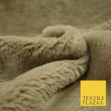 High Quality Luxury Soft TAN BEIGE Suede Backed Short Pile Faux Fur Fabric 2303