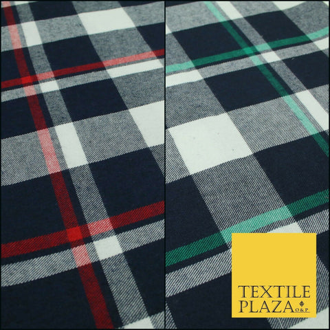 Luxury TARTAN CHECK Brushed Polyester COTTON Twill Fabric 58" Craft Dress