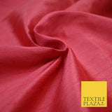 Plain Dyed Faux Dupion Raw Silk 100% Polyester Fabric Craft Material ALL COLOURS