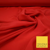 LUXURY 100% Polyester Plain Dyed Fine Soft Silky Crepe Dress Fabric ALL COLOURS