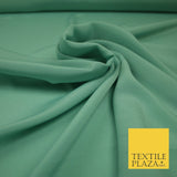 LUXURY 100% Polyester Plain Dyed Fine Soft Silky Crepe Dress Fabric ALL COLOURS