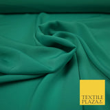 LUXURY 100% Polyester Plain Dyed Fine Soft Silky Crepe Dress Fabric ALL COLOURS