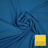 LUXURY 100% Polyester Plain Dyed Fine Soft Silky Crepe Dress Fabric ALL COLOURS