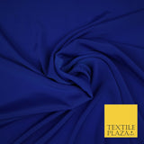 LUXURY 100% Polyester Plain Dyed Fine Soft Silky Crepe Dress Fabric ALL COLOURS