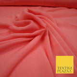 LUXURY 100% Polyester Plain Dyed Fine Soft Silky Crepe Dress Fabric ALL COLOURS