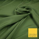 LUXURY 100% Polyester Plain Dyed Fine Soft Silky Crepe Dress Fabric ALL COLOURS