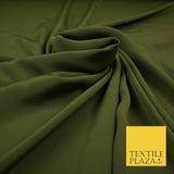 LUXURY 100% Polyester Plain Dyed Fine Soft Silky Crepe Dress Fabric ALL COLOURS