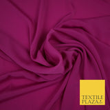 LUXURY 100% Polyester Plain Dyed Fine Soft Silky Crepe Dress Fabric ALL COLOURS