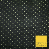 Small Ivory Ecru 3mm Polka Dot Spotted Printed Sheen Soft Georgette Dress Fabric