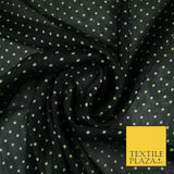 Small Ivory Ecru 3mm Polka Dot Spotted Printed Sheen Soft Georgette Dress Fabric