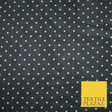 Small Ivory Ecru 3mm Polka Dot Spotted Printed Sheen Soft Georgette Dress Fabric