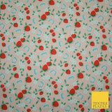 Strawberry Butterfly Ditsy Flower Printed Poly Cotton Fabric Polycotton Mask 45"