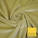 Pastel Soft Plain Velvet Velour Fabric Stretch Spandex Material - 58" 5 Colours