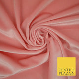 Pastel Soft Plain Velvet Velour Fabric Stretch Spandex Material - 58" 5 Colours