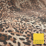 Brown Shaded Leopard Cheetah Spot Animal Print Georgette Dress Fabric Craft 4354