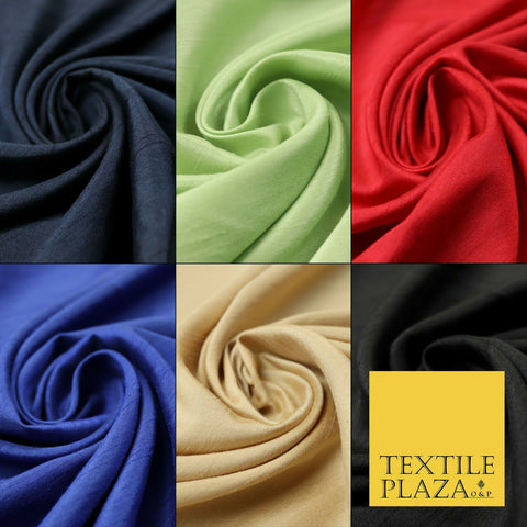 Luxury Satin Backed Dupion SHANTUNG Raw Silk Fabric 100% Polyester 59" 6 COLOURS