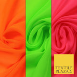 Premium Bright Fluorescent Coloured Plain Chiffon Dress Fabric 58" 3 COLOURS