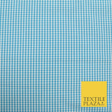 Small Mini 2mm Gingham Square Check Polycotton Fabric Dress Craft 7 COLOURS 58"