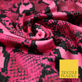 Bright Neon Pink Snake Animal Print Stretch Scuba Jersey Fabric Dress 61" 4471