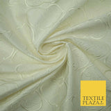 Luxury Ivory Floral Heart Swirl SWAROVSKI Embroidered 100% PURE SILK Fabric 4558