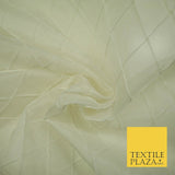 Luxury Ivory Off White Diamond PINTUCK 100% SILK ORGANZA Fabric Sheer 48" 4627