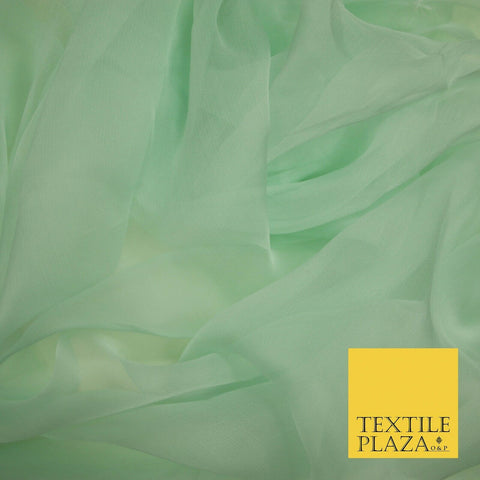 Luxury MINT GREEN Fine Plain 100% SILK CHIFFON Sheer Fabric Dress Scarves 4666