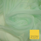 Luxury MINT GREEN Fine Plain 100% SILK CHIFFON Sheer Fabric Dress Scarves 4666