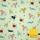 Cream Cats Jumper Dogs Zebra Animal Winceyette Soft Brushed Cotton Print Fabric
