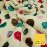 Super Soft Cream Jade Multi Spotted Cuddle Fleece Double Sided Fabric 58" 1843