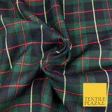 GREEN NAVY Classic Scottish TARTAN Polyester Viscose Fabric 58" Craft Dress Q966