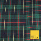 GREEN NAVY Classic Scottish TARTAN Polyester Viscose Fabric 58" Craft Dress Q966