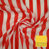 1.5cm Awning Candy Striped Lines Printed Poly Cotton Fabric Polycotton Mask