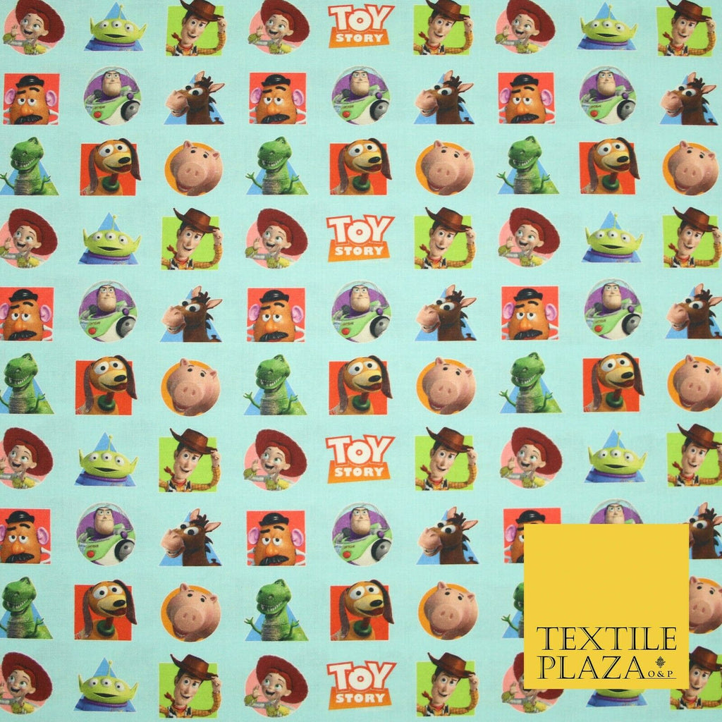 Blue TOY STORY Woody Buzz Lightyear Friends Disney 100% Cotton Print Fabric 4956