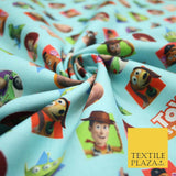 Blue TOY STORY Woody Buzz Lightyear Friends Disney 100% Cotton Print Fabric 4956