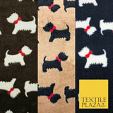 Cute Scottie Dog Terrier Bow SUPER SOFT Printed Cuddle Fleece Fabric Blankets